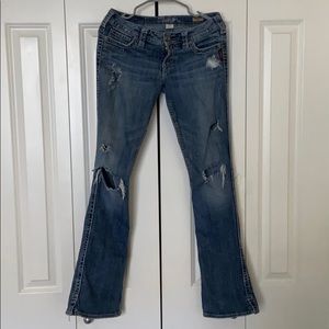 Silver Flare Jeans